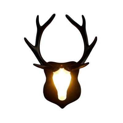 Loft Country Blue/White Deer Wall Mounted Lighting Plastic Integrated Led Wall Lamp with Black/White Antler