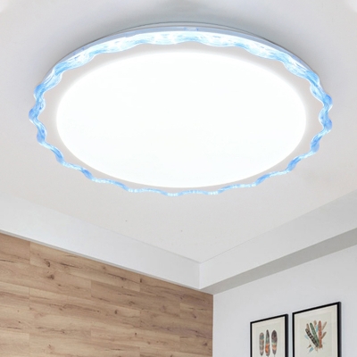 Nordic Flush Mount Ceiling Light with Acrylic Scalloped Shade 1 Light 16