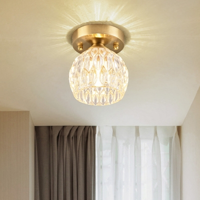 Round Design Ceiling Lamp Modern Glass Metal 1 Head Ceiling Lights for Living Room Bedroom Foyer