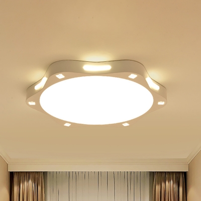 White Flower Flush Mount Lighting Modernism Metallic Led Flush Ceiling Light for Living Room, 19