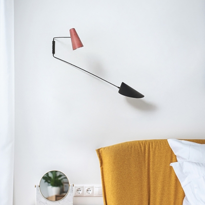 2 Lights Sconce Lighting with Metal Shade and Swing Arm Nordic Style Indoor Lighting for Bedside