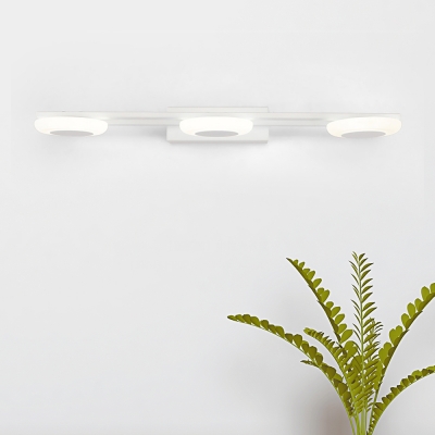 3-LED Linear Bath Light Contemporary Acrylic Wall Mount Light with Neutral Lighting