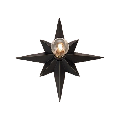 Black/Bronze Anise Star Flush Ceiling Light Contemporary Metal 1 Head Stairway Flush Mount Light Fixture