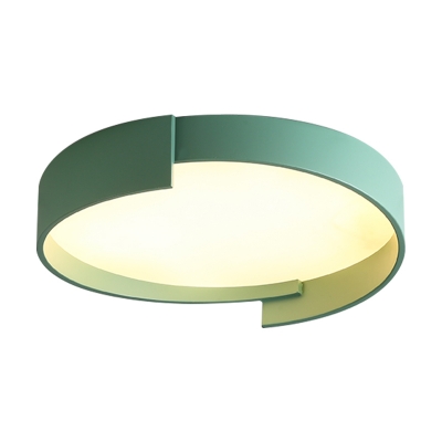 Green/Grey/White Circular Flushmount Lamp Modern Nordic Flush Lighting in White Light, 16