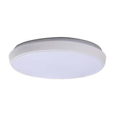 White Round Flush Ceiling Light Modern Crackle Acrylic Shade Led Flush Mount Lighting in White/Neutral/Warm, 16