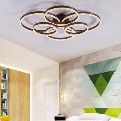 Simple Circular LED Flush Mount Light Acrylic Natural/Warm/White Lighting Ceiling Lamp for Study Room
