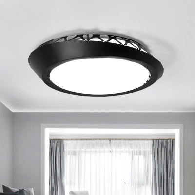 White/Black Circular Ceiling Mounted Fixture Nordic Acrylic LED Ceiling Flush Mount Light in Warm/White for Living Room