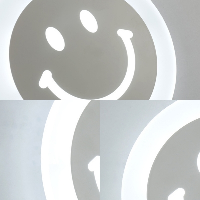 White Ultra Thin Wall Lamp with Smile Pattern Modern Acrylic Led Wall Mounted Lighting
