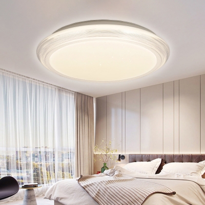Acrylic Round Flush Mount Lighting Minimalist Integrated Led Indoor Flush Lighting for Living Room in White