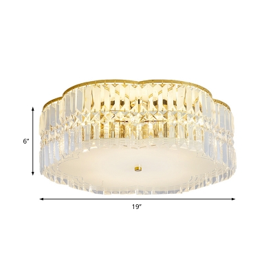 Blossom Shade Hotel LED Flush Mount Light Acrylic Contemporary Ceiling Light in Gold