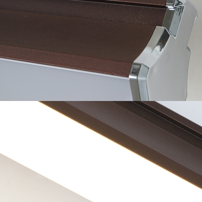 Metal Linear Wall Mounted Light with Acrylic Diffuser Modern Brown Vanity Lighting over Mirror in Warm/White Light, 16