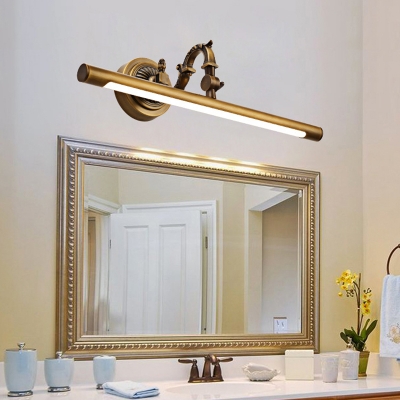 Mid Century Modern Swing Arm Vanity Lighting Metal Aged Brass Led Wall Sconce Light in Neutral Light, 18