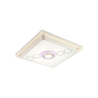 White Square/Rectangle Flush Mount Lighting Nordic Style Led Metal Flush Ceiling Light with Acrylic Diffuser