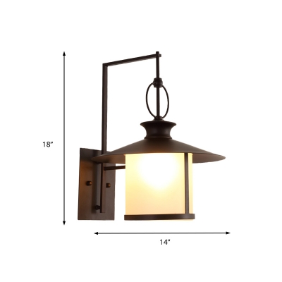 Cone/Cylinder Wall Hanging Lamp Industrial Style Iron 1 Head Wall Sconce in Royal Black