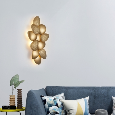 Gold Wall Light Fixture with Metal Shade Mid Century 3/6 Lights Wall Mounted Light for Living Room