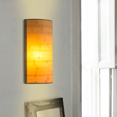 Wood Half Cylinder Wall Mount Light Simplicity 1 Light Wall Light Fixture for Corridor