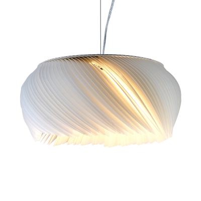 1 Light Donut Pendant Light Modern Acrylic Living Room Suspension Lamp in White