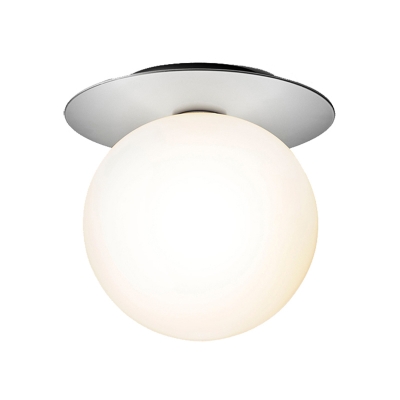 Silver/Gold Finish Orbit Flush Mount Fixture Modern 1 Light Close to Ceiling Lighting with White/Clear Glass Shade
