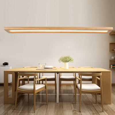 39 Inch Wide Linear Chandelier Wooden, What Size Linear Chandelier For Dining Room