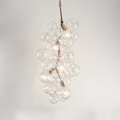 Clear Glass Bubble Pendant Lighting Mid Century Modern 3/5 Lights ...