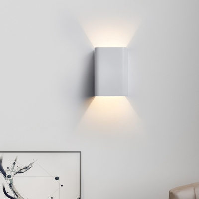 Cube Wall Light Fixture Simple 1 Light Up and Down LED Wall Sconce in Black/Bronze/Gold/White