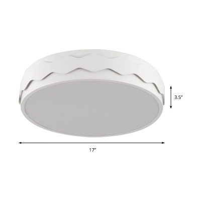 Drum/Square/Rectangle Ceiling Light Fixture Nordic Matte White Integrated LED Flush Mount Lighting in White Light