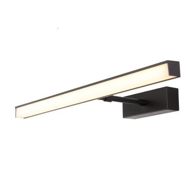 Minimalist Rectangle Vanity Light Extendable Led Metal Wall Mount Light with Frosted Diffuser