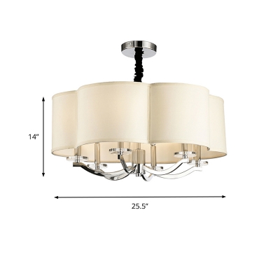 Contemporary Square Mini Fabric Pendant  Lamp shades 6" w x 8" ht white 