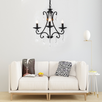 Traditional Multi Light Chandelier with Candle 3/6/8/10 Lights Dining Room Hanging Light in Black