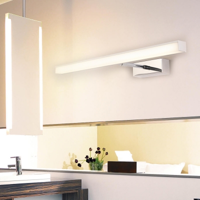 Minimalist Rectangle Vanity Light Extendable Led Metal Wall Mount Light with Frosted Diffuser