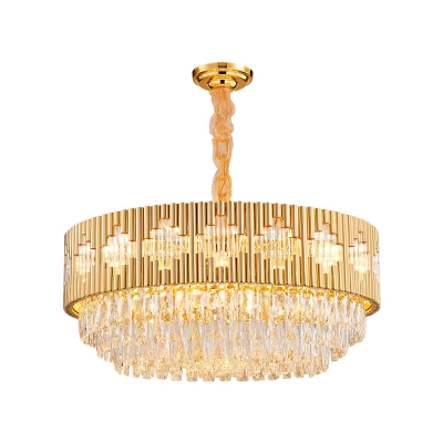 6/10/12 Light Geometric Hanging Pendant Light Modern Quality Crystal Chandelier Light Fixture in Gold for Indoor
