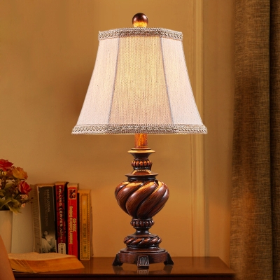 Bell Fabric Shade Table Lamp 1-Light Traditional Table Lighting for Living Room