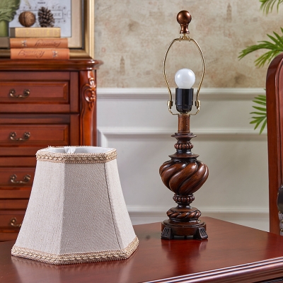 Bell Fabric Shade Table Lamp 1-Light Traditional Table Lighting for Living Room