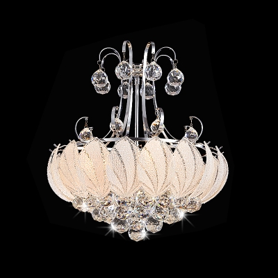 Frosted Glass Round Chandelier Lighting 3/8 Lights 14