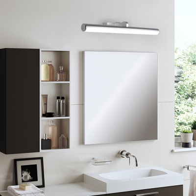 Metal Cylinder Wall Light Fixture with Diffuser Integrated Led Modern Vanity Mirror Light for Bathroom