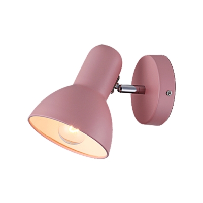 Nordic Dome Wall Lighting Rotatable 1 Light Metal Reading Light in Black/Blue/Pink/White/Yellow for Study Room