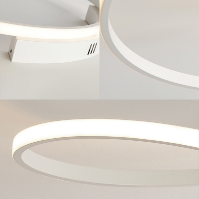 Simple Modern Twisted Flush Mount Light Metal Black/Gold/White Flush Lighting in Warm/White, 18.5