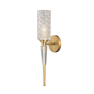 Hallway Dining Room Wall Light Clear Crystal Metal 1 Light Luxurious Gold Sconce Light