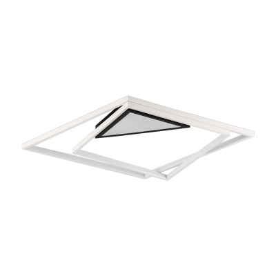 Minimalist Ultra Thin Flush Lighting with Triangle Canopy Integrated Led Flushmount Lamp in Black and White