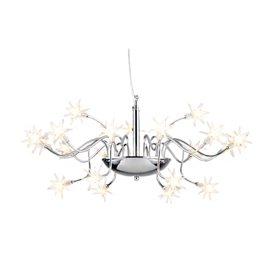 Modern Decorative Star Hanging Pendant Light Frosted Glass Ceiling