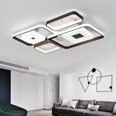 Square Flush Lighting Modern Multi Light Metal and Acrylic Led Ceiling Flush Mount
