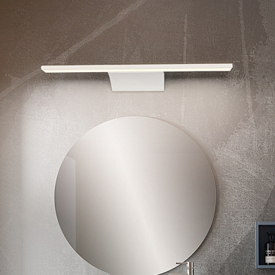 White Rectangle Vanity Lighting Modern Simple Metal Led Bathroom Lighting in Neutral