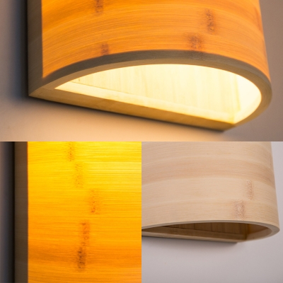 Wood Half Cylinder Wall Mount Light Simplicity 1 Light Wall Light Fixture for Corridor