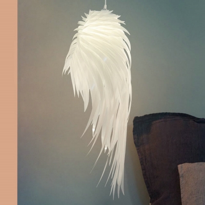 white feather ceiling light