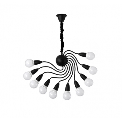 10 Lights Spiral Ceiling Pendant Light Metal Contemporary Decorative Chandelier Lighting in Black/White