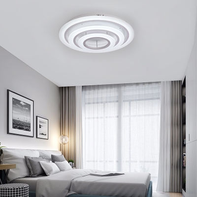 2/3/4/5 Lights Tiered Ring Semi Flush Lamp Nordic Style Acrylic Led White Flush Ceiling Light in Warm/White