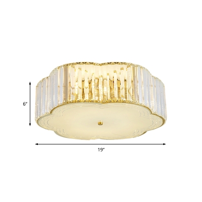 Blossom Shade Hotel LED Flush Mount Light Acrylic Contemporary Ceiling Light in Gold