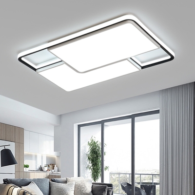 Integrated LED White Flushmount Lighting Modernist LED Square/Rectangle Flush Mounted Ceiling Light, 16