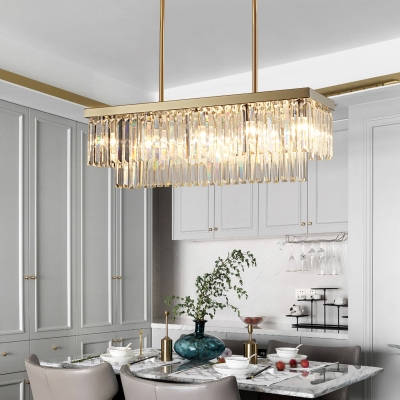 12 Lights Modern Indoor Pendant Light, Modern Linear Dining Room Chandeliers