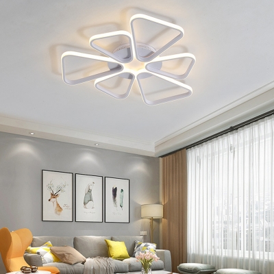 Simple Brown/White Ceiling Light Floral Shape Acrylic Warm/White Lighting LED Flush Mount Light for Child Room